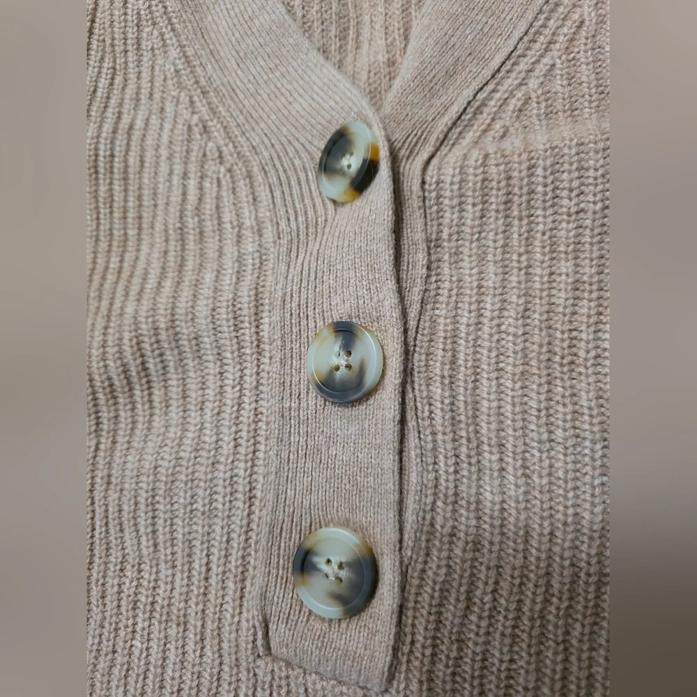 MADEWELL Granola Women's Merino Wool Knit Tan Sweater Boho Classy - Picture 8 of 12